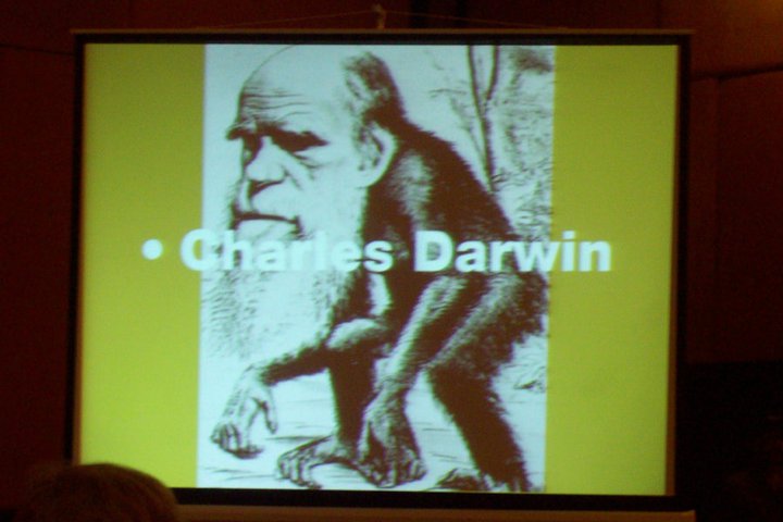 Přednáška o moderním Západě: Darwin jako opice